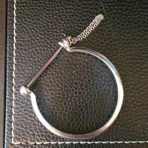 EUC Silver Straight Edge Bangle Bracelet